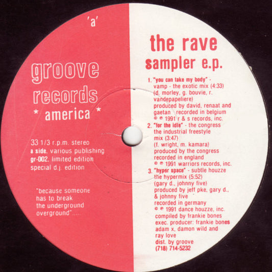Various : The Rave Sampler E.P. - Underground Hits Volume 1 (LP, Ltd)