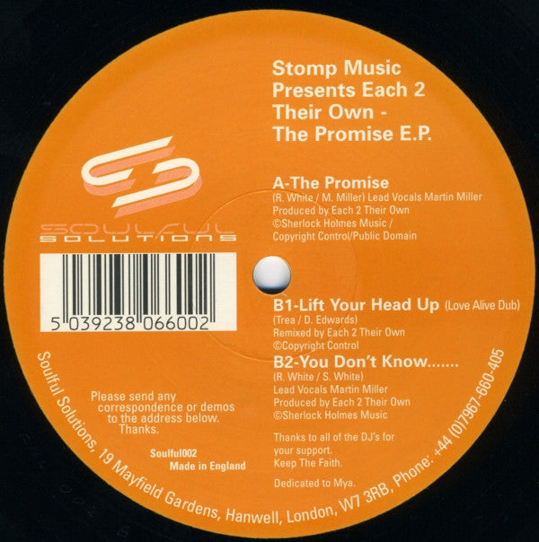 Stomp Music Presents Each 2 Their Own : The Promise EP (12")