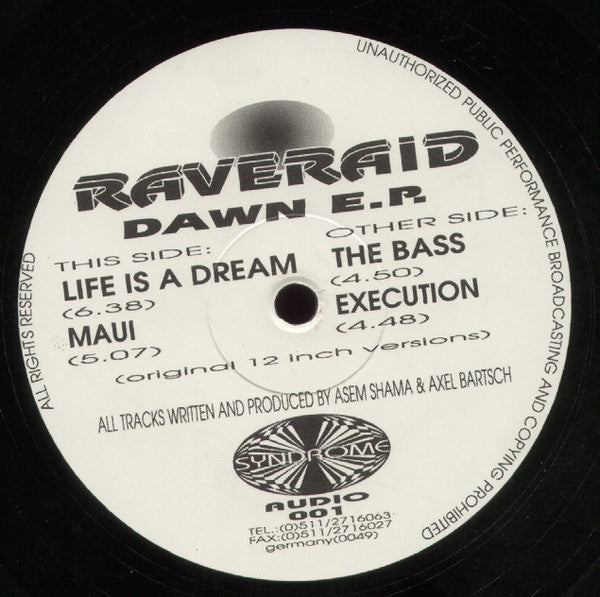 Raveraid : Dawn E.P. (12", EP)