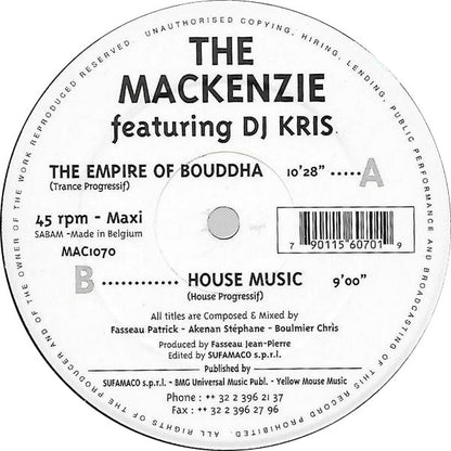 The Mackenzie Featuring DJ Kris : The Empire Of Bouddha / House Music (12")