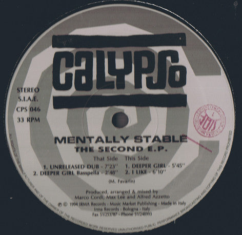 Mentally Stable : The Second EP (12", EP)