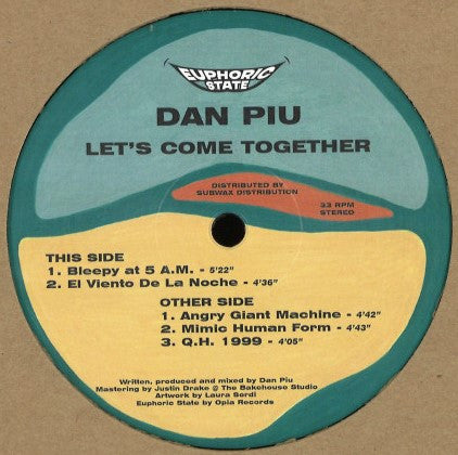 Dan Piu : Let's Come Together (12", EP)