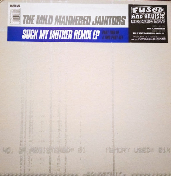 Mild Mannered Janitors : Suck My Mother Remix EP (12", EP)