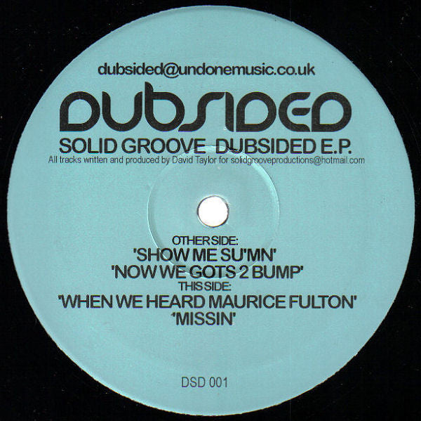 Solid Groove : Solid Groove Dubsided E.P. (12", EP)