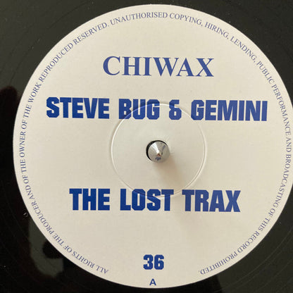 Steve Bug & Gemini : The Lost Trax (12", EP)