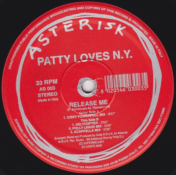 Patty Loves N.Y. : Release Me (12")