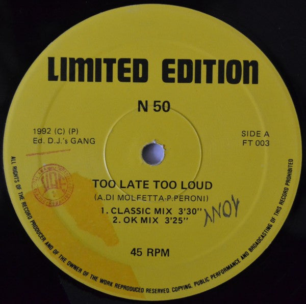 N50 : Too Late Too Loud (12")