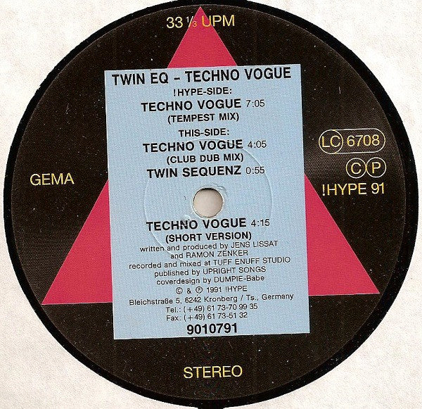 Twin EQ : Techno Vogue (12", Maxi)