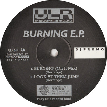 Derrange : Burning EP (12", EP, Promo, Mar)