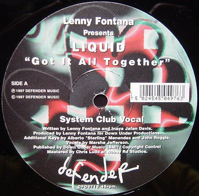 Lenny Fontana Presents Liquid (5) : Got It All Together (12")