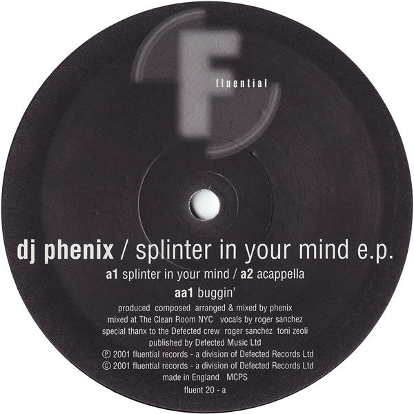 DJ Phenix : Splinter In Your Mind E.P. (12", EP)