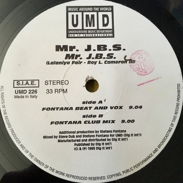 Mr. J.B.S. : Mr. J.B.S. (12")