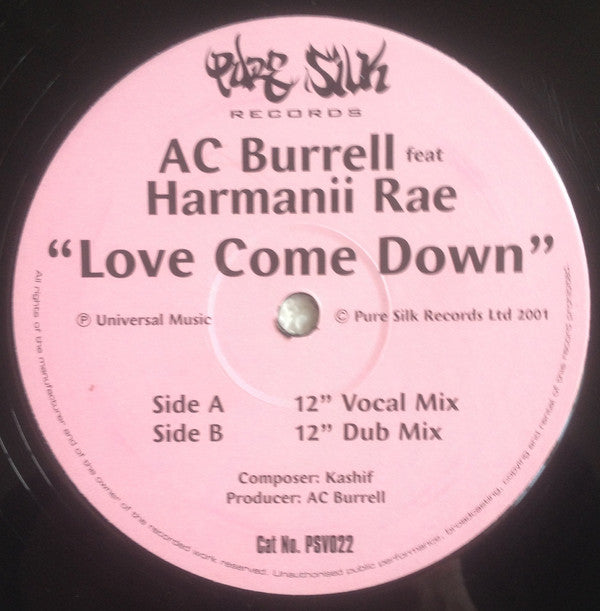 AC Burrell Feat Harmanii Rae : Love Come Down (12")