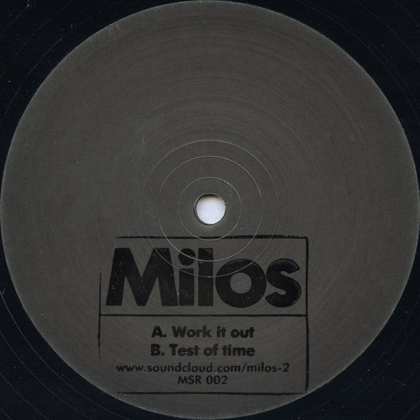 Milos (4) : Work It Out / Test Of Time (12", Ltd, W/Lbl)