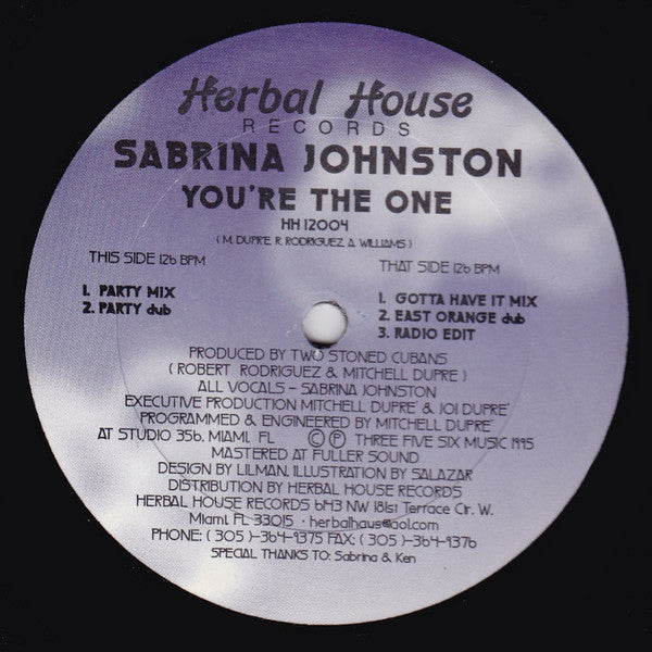 Sabrina Johnston : You're The One (12")