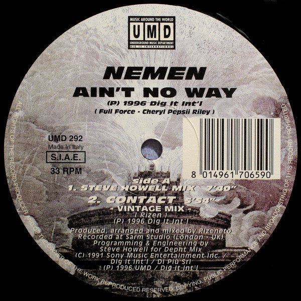 Nemen : Ain't No Way (12")