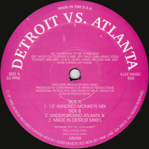 Chris Brann : Detroit vs. Atlanta (12")